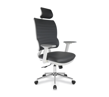 Jumbo Beyaz Gövde Deri Döşemeli Çalışma Koltuk